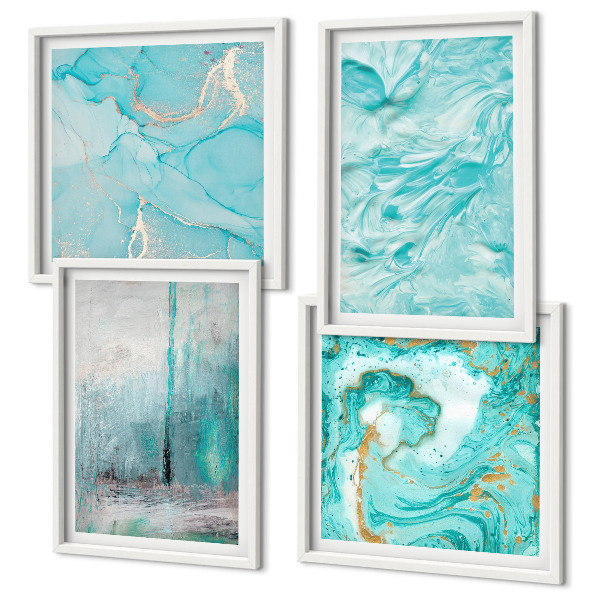 Galería de pared Tonos de azul con patrones abstractos