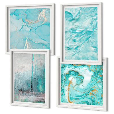 Galería de pared Tonos de azul con patrones abstractos