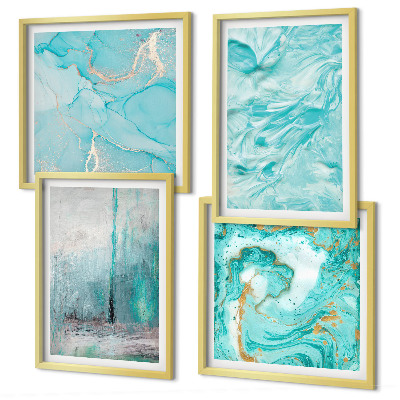 Galería de pared Tonos de azul con patrones abstractos