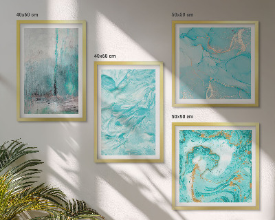 Galería de pared Tonos de azul con patrones abstractos