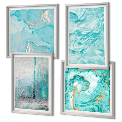 Galería de pared Tonos de azul con patrones abstractos