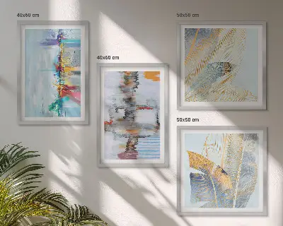 Set de cuadros modernos para salón con composiciones de pintura abstracta