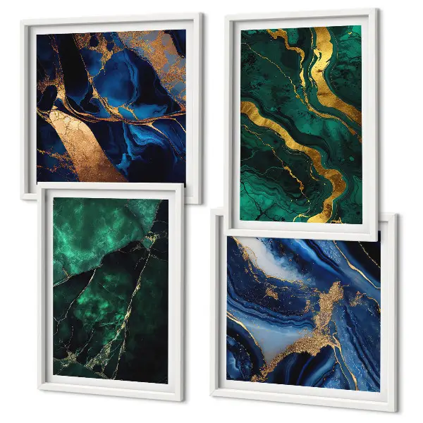 Set de 4 cuadros decorativos para salón con diseños elegantes de piedras