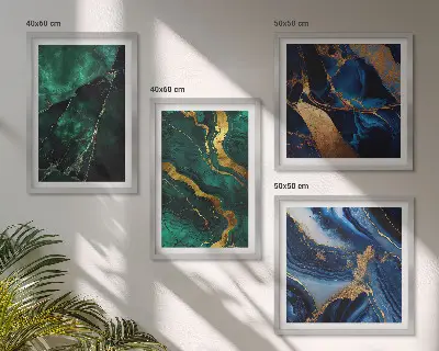 Set de 4 cuadros decorativos para salón con diseños elegantes de piedras