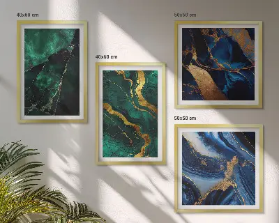 Set de 4 cuadros decorativos para salón con diseños elegantes de piedras