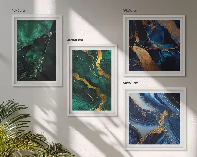 Set de 4 cuadros decorativos para salón con diseños elegantes de piedras