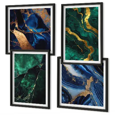 Set de 4 cuadros decorativos para salón con diseños elegantes de piedras