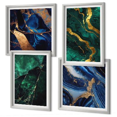 Set de 4 cuadros para salón Diseños elegantes en piedras