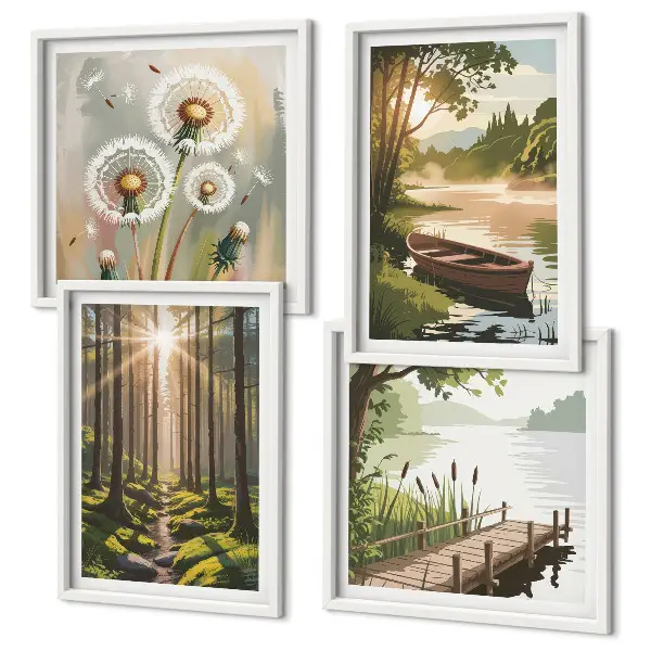 Galería de pared paisaje de lago en el bosque
