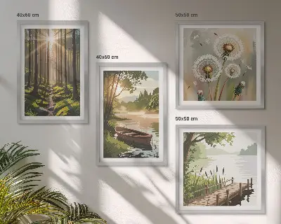 Galería de pared paisaje de lago en el bosque
