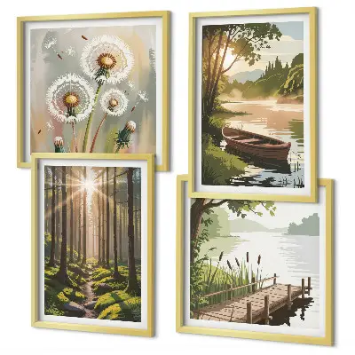 Galería de pared paisaje de lago en el bosque