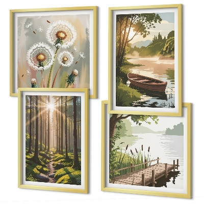 Galería de pared Paisaje forestal, lago Łódź