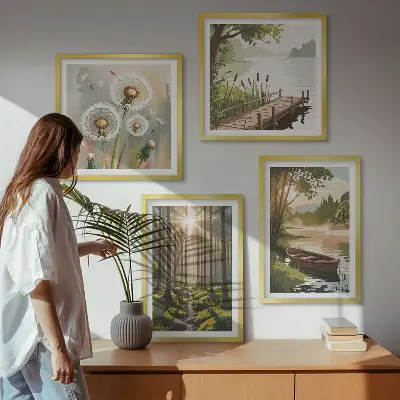 Galería de pared paisaje de lago en el bosque