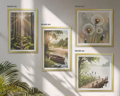 Galería de pared paisaje de lago en el bosque