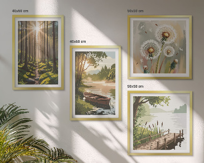 Galería de pared Paisaje forestal, lago Łódź