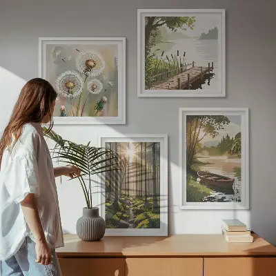 Galería de pared paisaje de lago en el bosque