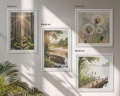 Galería de pared paisaje de lago en el bosque