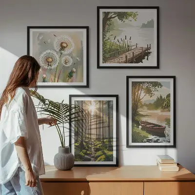 Galería de pared paisaje de lago en el bosque