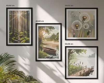 Galería de pared paisaje de lago en el bosque