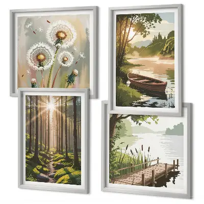 Galería de pared paisaje de lago en el bosque