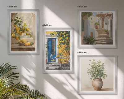 Set de 4 cuadros para salón Arquitectura de la ciudad de Lemons