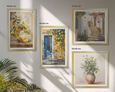 Set de 4 cuadros para salón Arquitectura de la ciudad de Lemons
