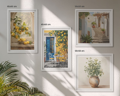 Set de 4 cuadros para salón Arquitectura de la ciudad de Lemons
