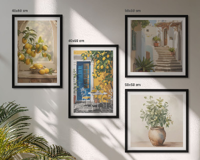Set de 4 cuadros para salón Arquitectura de la ciudad de Lemons