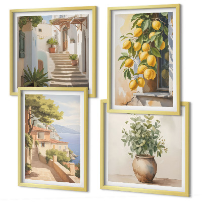 Galería de pared Flores en un jarrón, un mar de limones