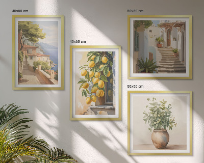 Galería de pared Flores en un jarrón, un mar de limones
