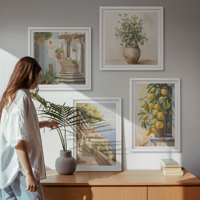 Galería de pared Flores en un jarrón, un mar de limones