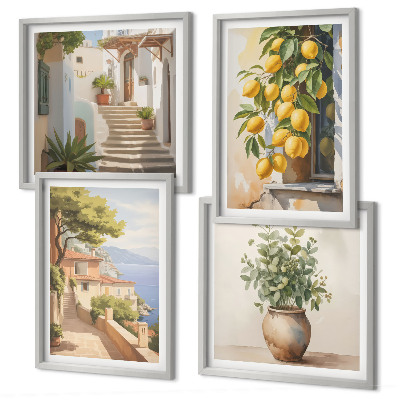 Galería de pared Flores en un jarrón, un mar de limones