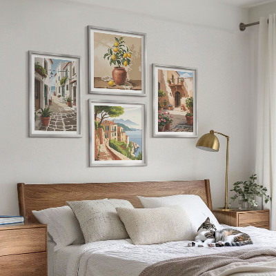 Galería de pared Calles, casas, plantas, macetas