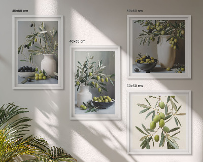 Galería de pared Aceitunas en jarrones grises