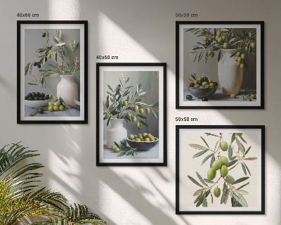 Galería de pared Aceitunas en jarrones grises