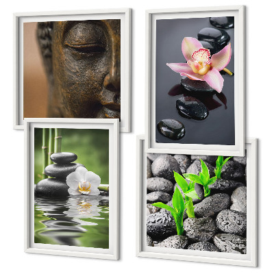 Galería de pared Composición de Buda de flores zen pacíficas