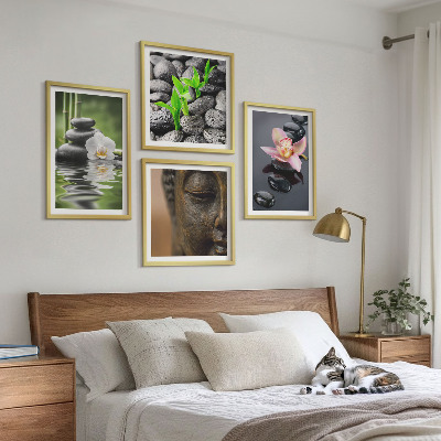 Galería de pared Composición de Buda de flores zen pacíficas