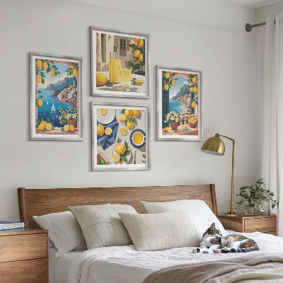 Galería de pared Ventana al mar limones italianos