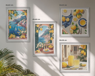 Galería de pared Ventana al mar limones italianos