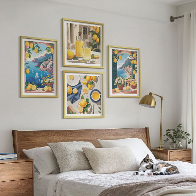 Galería de pared Ventana al mar limones italianos