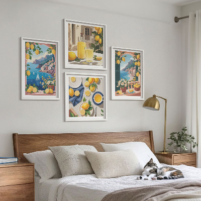 Galería de pared Ventana al mar limones italianos