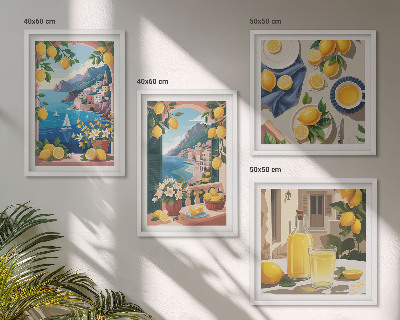 Galería de pared Ventana al mar limones italianos