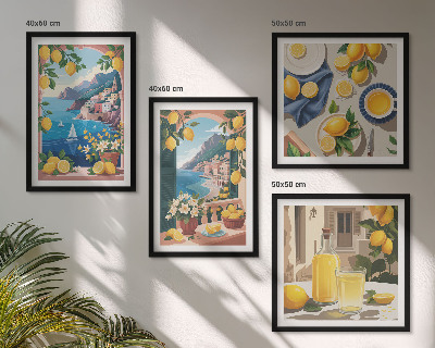 Galería de pared Ventana al mar limones italianos