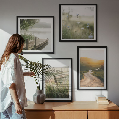 Galería de pared Camino de pradera paisajística hacia el oeste
