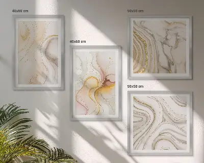 Galería de pared con patrones abstractos cálidos