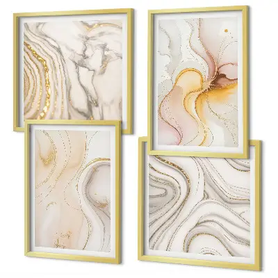 Galería de pared con patrones abstractos cálidos