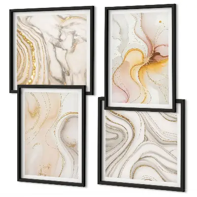 Galería de pared con patrones abstractos cálidos