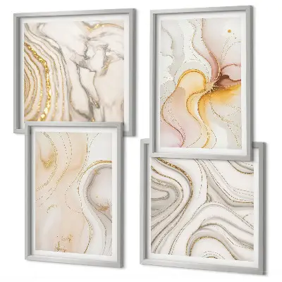 Galería de pared con patrones abstractos cálidos