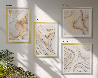 Set de 4 cuadros para salón motivos abstractos lineales