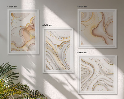 Set de 4 cuadros para salón motivos abstractos lineales